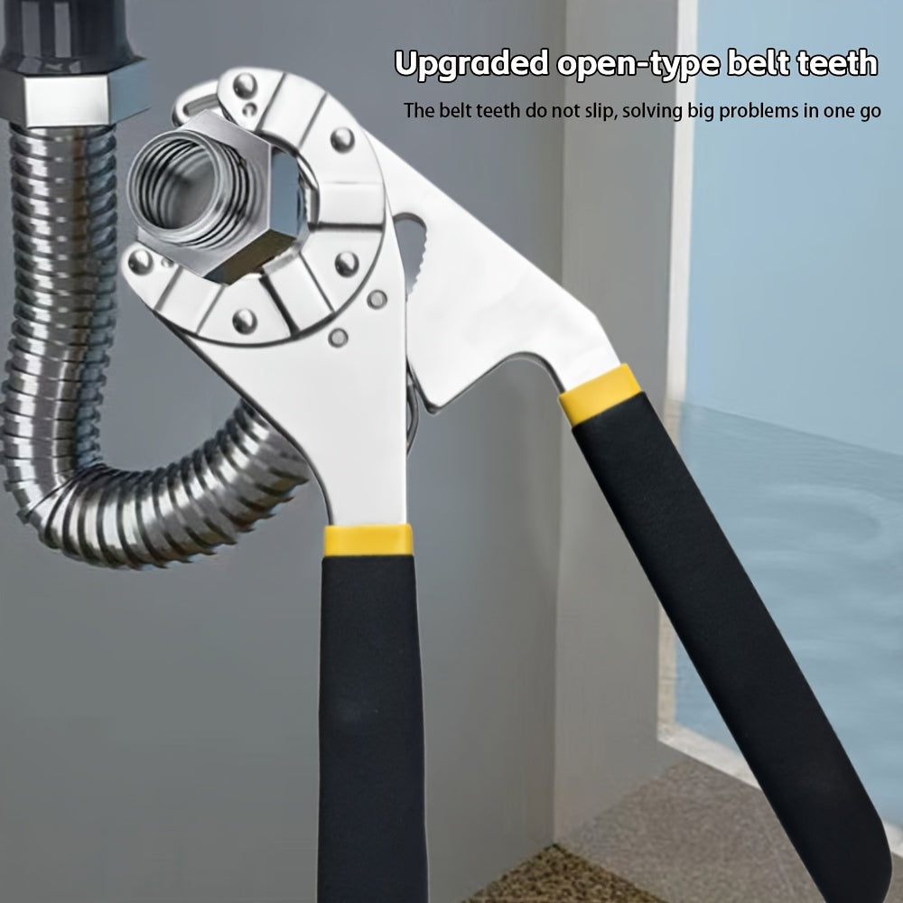 A Single Piece of a Magic Wrench, a Multifunctional Adjustable Torque Open-End Wrench, Featuring a Hexagonal Grip And a Curved Anti-Slip Handle, Suitable for Projects And Repairs in Electrical Work, Machinery, Motorcycles, Bicycles