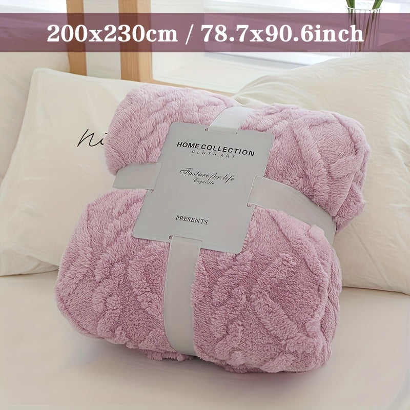 Manta Moderna 3D Jacquard com Padrões Geométricos, Microfibra Super Macia, Lã Leve e Confortável para Sofá, Cama, Cadeira, Adequada para Todas as Estações