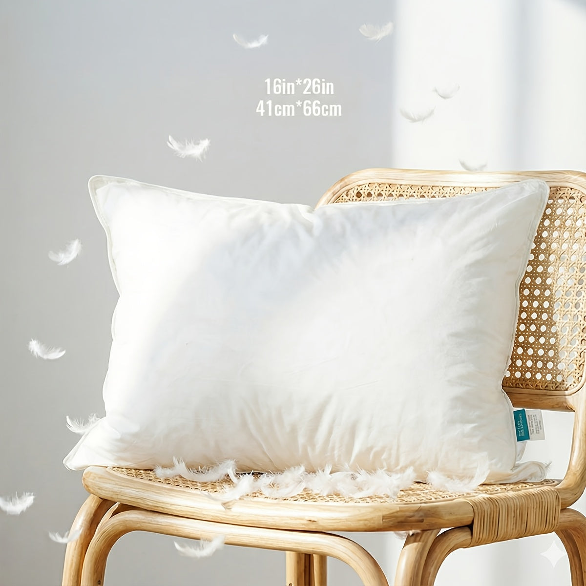 1pc Almofada de penas de ganso de luxo - Ultra-mole, de duas camadas, almofada quadrada decorativa branca com enchimento de alta qualidade para sofá, sofá e cama, estilo contemporâneo, lavável à máquina, almofada de sofá | Luxo decorativo | Almofada de penas fofa, almofada decorativa