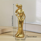 1 Peça Escultura Contemporânea de Resina "Abraço do Amor" - Figurino Artístico Elegante em Dourado, Branco e Preto para Decoração da Casa, Estante, Sala ou Gabinete no Natal, Halloween, Outono. Colecionável