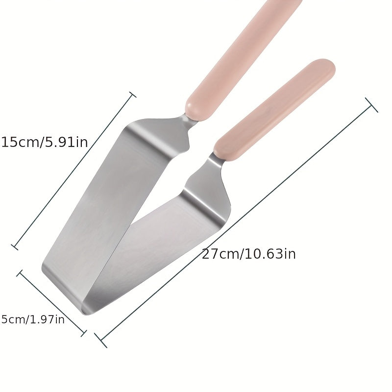 1pc Stainless Steel Cake Slicer & Server | Triangular Transfer Tool with Ergonomic Handle, Durable for Home & Commercial Use, Ideal for Valentine'S Day, Weddings, Birthdays, Parties, Safe