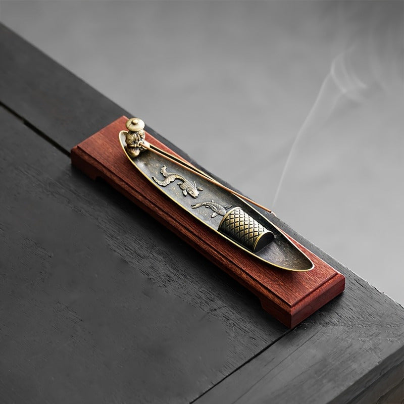 1 Suporte de Incenso Vintage em Forma de Peixe - Queimador Zen e Meditação Artesanal para Decoração de Casa, Sem Necessidade de Eletricidade, Perfeito para Natal, Halloween, Páscoa, Hanukkah, Ação de Graças, Acessórios de Relaxamento | Trabalho Artístico em Metal | Design Intricado em Metal, Suporte de Incenso