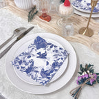 20 unidades de Guardanapos de Papel com Design de Flores e Pássaros Azuis, 33,02x33,02 cm, Toalhas Decorativas de 2 Folhas para Convidados para Casamento, Festa de Aniversário, Uso em Restaurante e Cafeteria para Halloween, Evento de Natal e Suprimentos para Festa Halloween&Natal