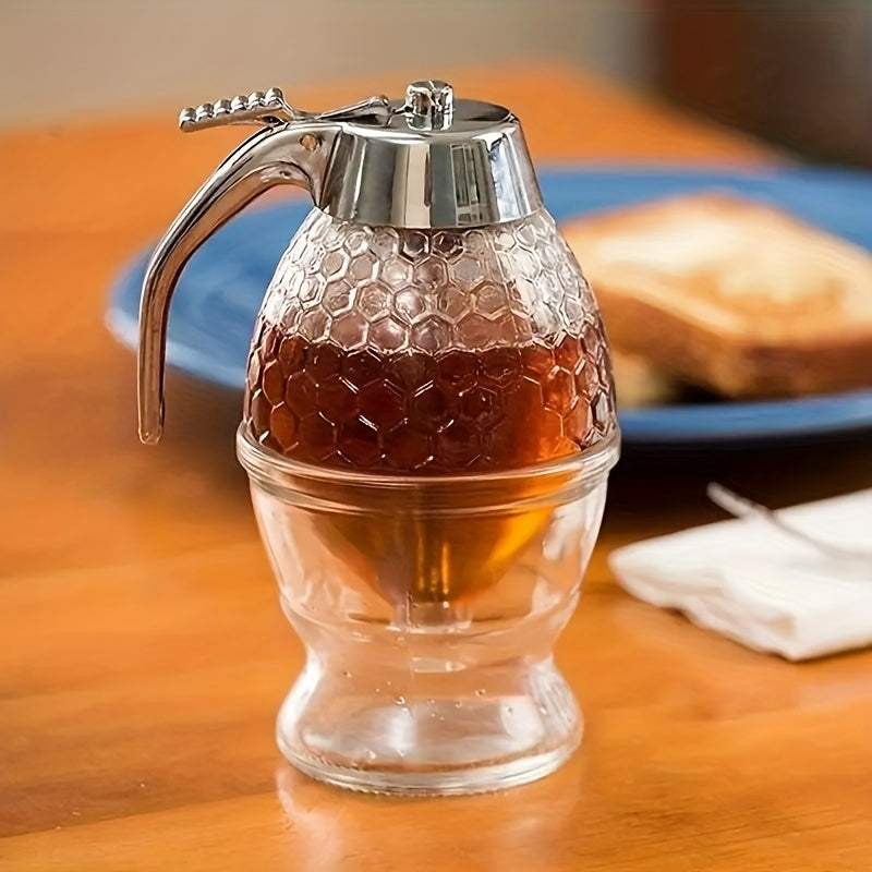 Honey Dispenser with a Stand - Suitable for Syrups, Sauces, And Condiments, - a Versatile Kitchen Tool for Olive Oil, Chocolate, And Sweetened Condensed Milk