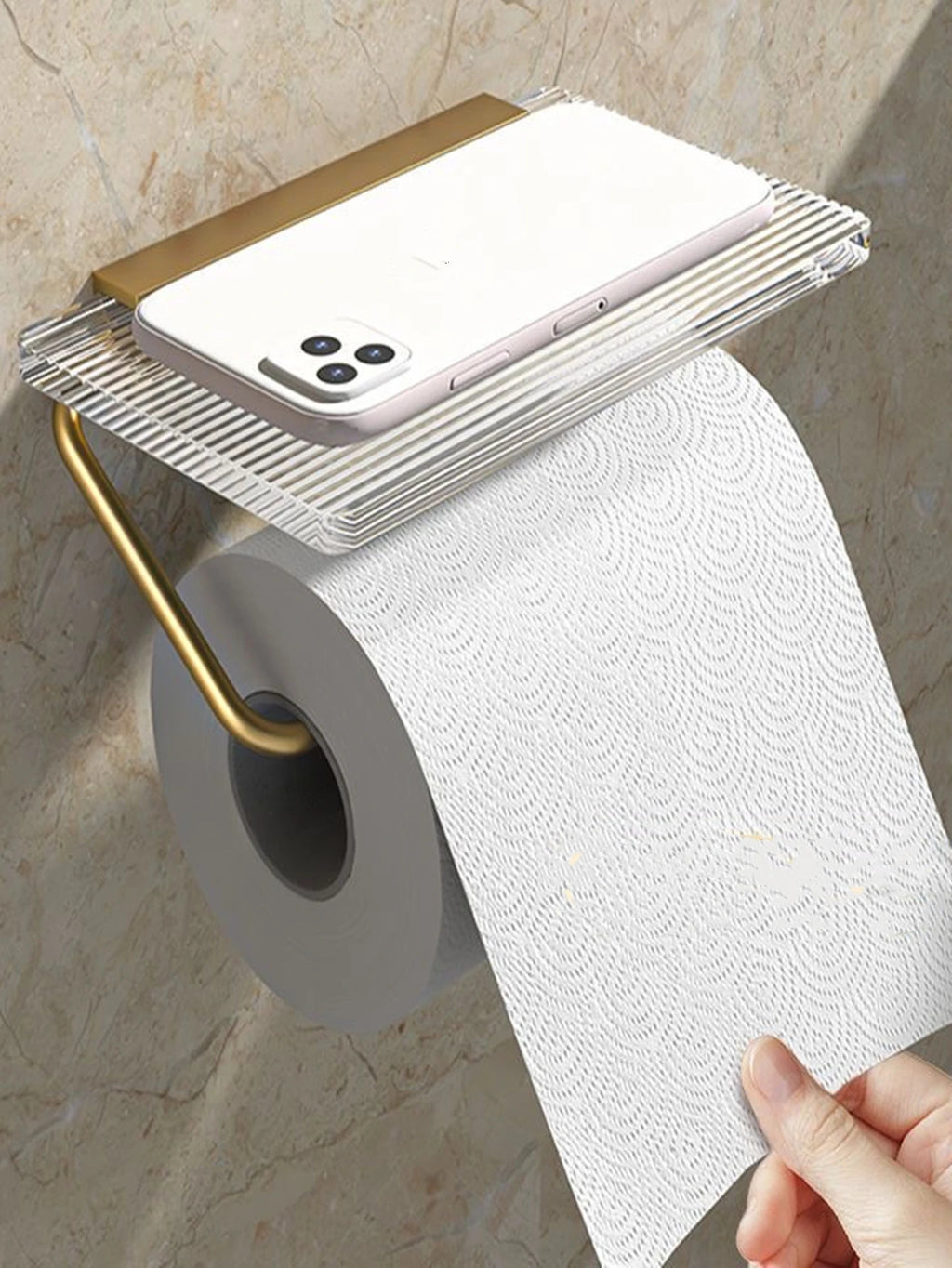 Suporte de Papel Higiênico com Prateleira