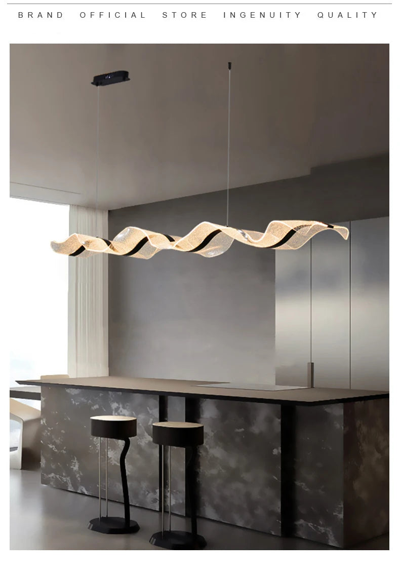 Lustre LED Ondulado Moderno