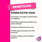 Enfeite Decorativo Foi Por Você em MDF com Base 24cm – Decoração Temática Páscoa
