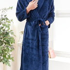 Roupão Masculino Elegante com Bolsos e Cintura Ajustável