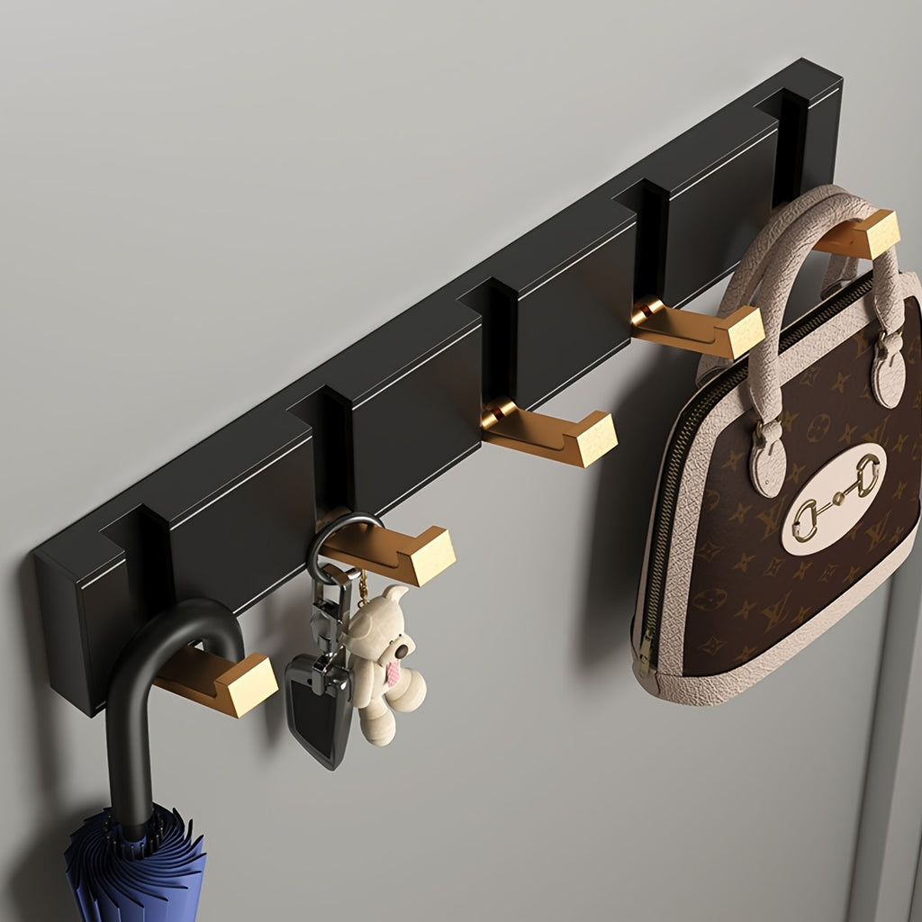 1 stylish door shelf, aluminum door back coat rack, no drilling, fashion style, clothing storage box, entrance door hanger, wall hanging cloth hooks, Mother's Day gift, for storing coats, hats, bags, clothes, towels, no drilling, kitchen decor, Utility Hooks