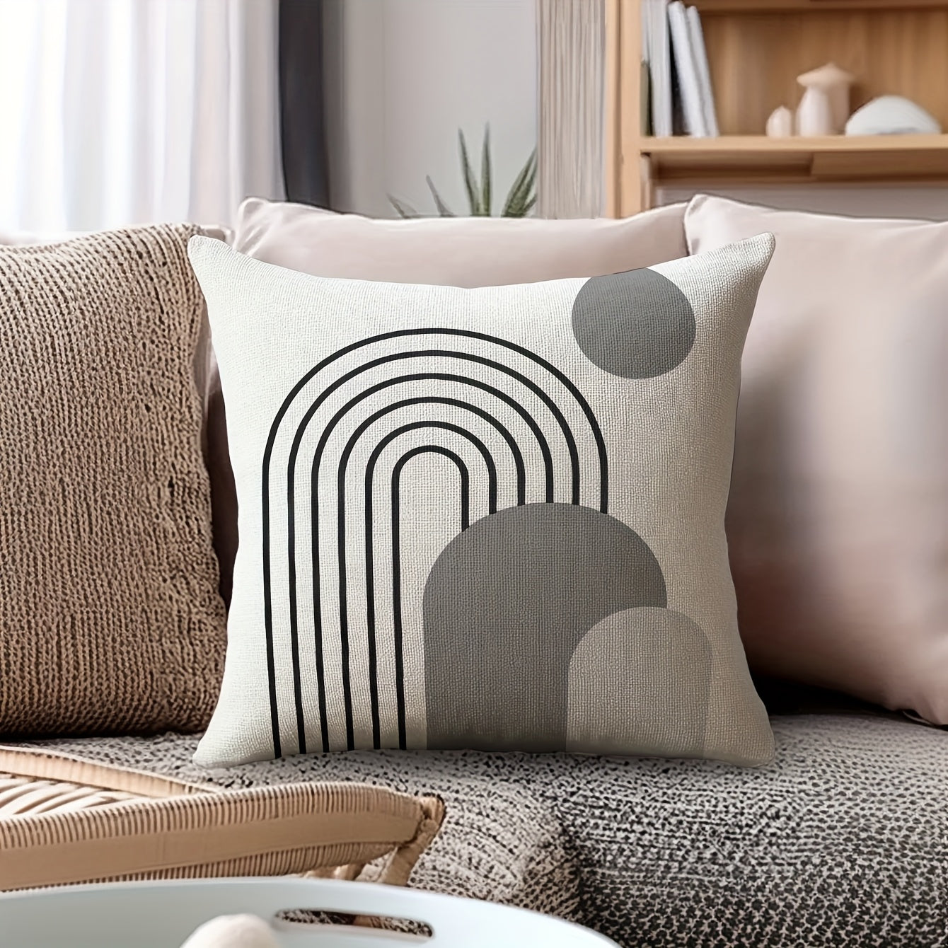 4 unidades, Feito de, Apresentando um Design Geométrico Minimalista, Perfeito para Criar um Ambiente Romântico na Sua Casa. Possui Impressão de um Lado e Mede 44,96 cm por 44,96 cm, Ideal para Decorar Sofás, Salas de Estar e Quartos