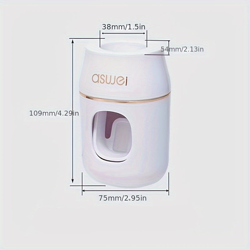 Conjunto de Dispensador de Pasta de Dentes e Suporte para Escovas de Dentes de Parede para Uso Doméstico, Projetado para Crianças, com um Design de Sucção Manual Bonito