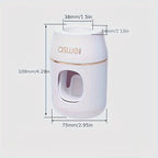 Conjunto de Dispensador de Pasta de Dentes e Suporte para Escovas de Dentes de Parede para Uso Doméstico, Projetado para Crianças, com um Design de Sucção Manual Bonito