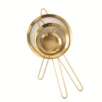 Conjunto de 3 Filtros de Malha Fina Dourada, Peneira de Farinha, Coador de Cozinha, Utensílios de Pastelaria, Acessórios de Cozinha, Utensílios de Cozinha, Ferramentas de Restaurante