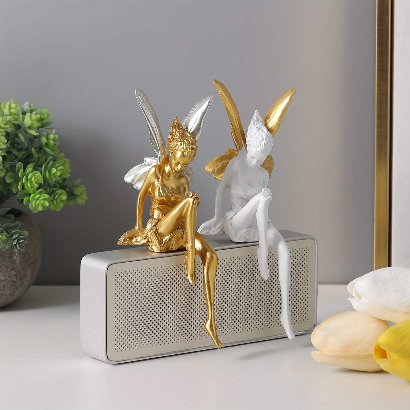 1pc Enfeite de Decoração de Mesa de Fada das Flores em Resina