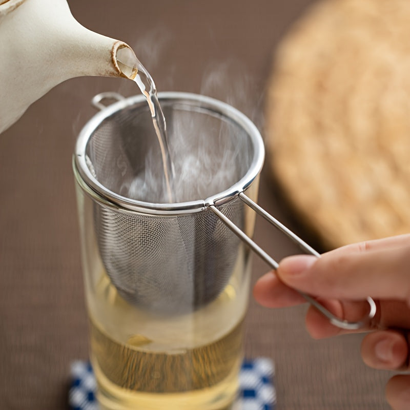 1peça Infusor de Chá de Aço Inoxidável Resistente com Laço de Pendurar - Filtro de Chá de Malha Fina, Filtro de Chá à Prova de Vazamentos para Chá em Folhas Soltas, Ervas, Especiarias - Cesta de Chá Fácil de Limpar para Casa, Escritório ou Presente - Compatível com Canecas, Panelas, Copos - Acessório Ideal para Cerimônia de Chá, Acessórios de Chá, Essenciais para Cozinhar em Casa, Acabamento Metálico Elegante, Item de Cozinha Durável, Cozinha em Casa, Design Compacto, Construção Resistente, In