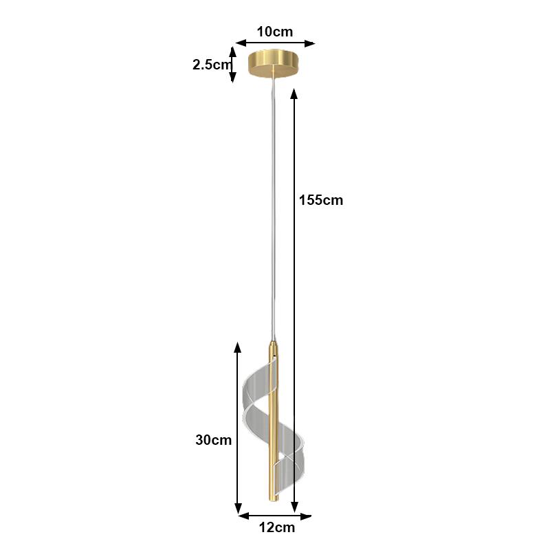 1/2peças, Lustre Minimalista Moderno com Design em Espiral, Disponível em 3000K/4500K/5000K, Inclui Luz LED de Três Cores, Conectado, Adequado para Iluminação de Áreas de Escritório, Luzes de Teto de Quartos de Hotel, Sala de Estar, Quarto de Dormir, Lustres de Cabeceira