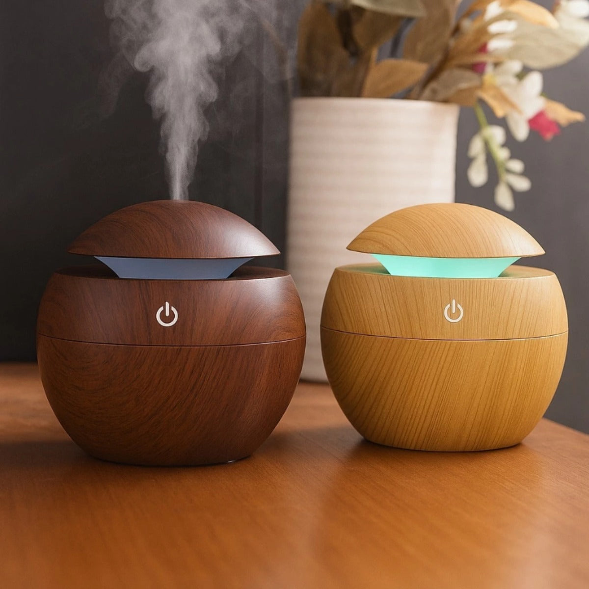 Mini Difusor Ultrassonico Umidificador Ar Aromatizador Purificador De Aromas Com Led Oleo Essencial