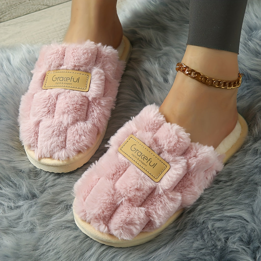Chinelos de Interior Elegantes e Aconchegantes para Mulher, Calçado de Casa Moderno e Fácil de Usar com Aconchego e Quentura, Sapatos de Mulher