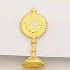 Vintage Golden Metal Religious Ornament - Miniature Chalice with Cross Design, Perfect for DIY Photography Props & Living Room Decor - Unique Gift Idea for Christmas, New Year, or Graduation,halloween