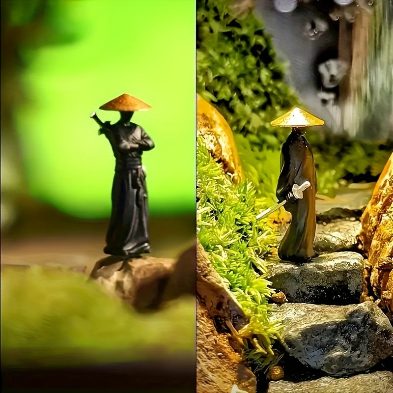 1/2/3pcs Mini Ancient Samurai & Warrior Statues - Miniature Figurines Suitable for Car Dashboard Decor, Aquarium Landscapes, Bonsai Displays, Samurai Micro Scenes - Historical Tabletop Collectibles