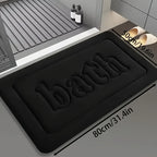 Tapete de Banho de Espuma de Memória de Luxo | Ultra Macio, Espesso 25D, Antiderrapante, Lavável na Máquina, Tapete de Casa de Banho de Poliéster de Secagem Rápida para Sala de Estar, Cozinha, Lavandaria, Quarto