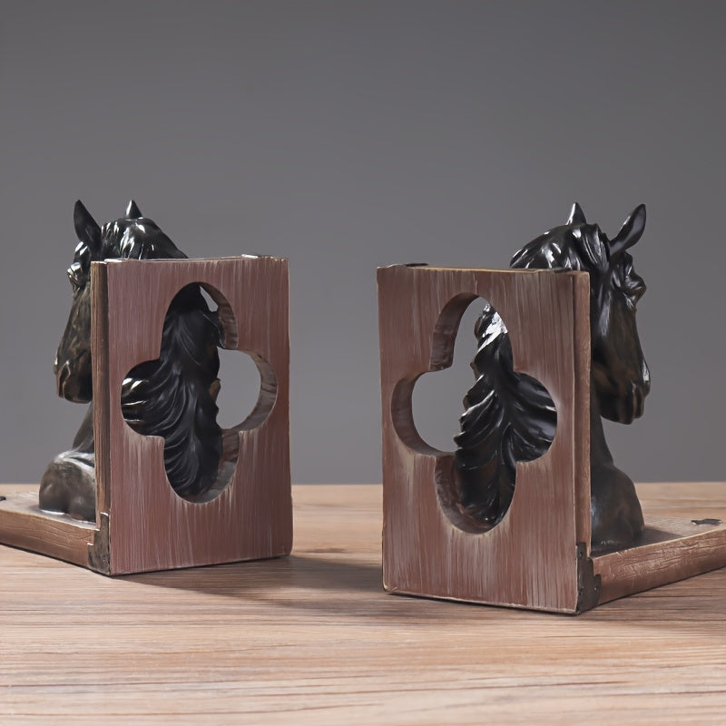 Aparador de Livros Cavalo em Resina Decorativa