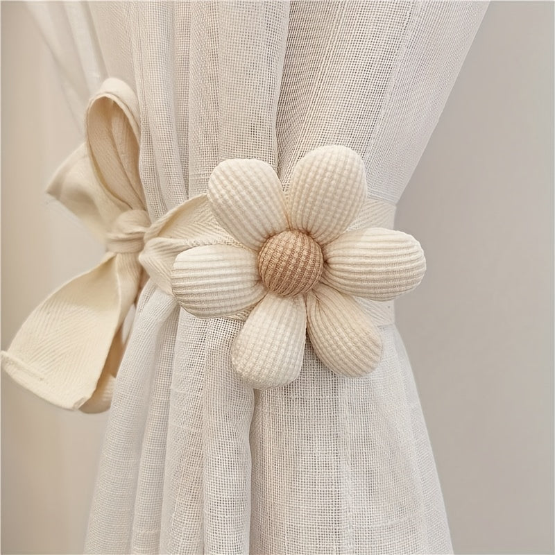 Correias de Fixação de Cortina Tridimensionais Estilo Nórdico | Poliéster, Estilo Boho, Multi Final, Decorações de Laços de Cortina, Correias de Fixação de Flores, Pequenos Artigos Suspensos, Cordas de Fixação de Cortina Estilo Cute - INS NORDIC HOME