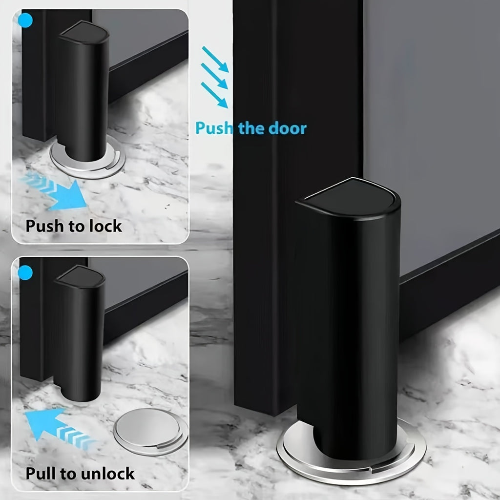 Set of 2 Durable Magnetic Door Stoppers - Easy to Install Without Drilling, Adhesive Backing, Protects Doors from Collisions, Available in Black, White, And Gray, Featuring a Unique Design, And Can Be Firmly Secured
