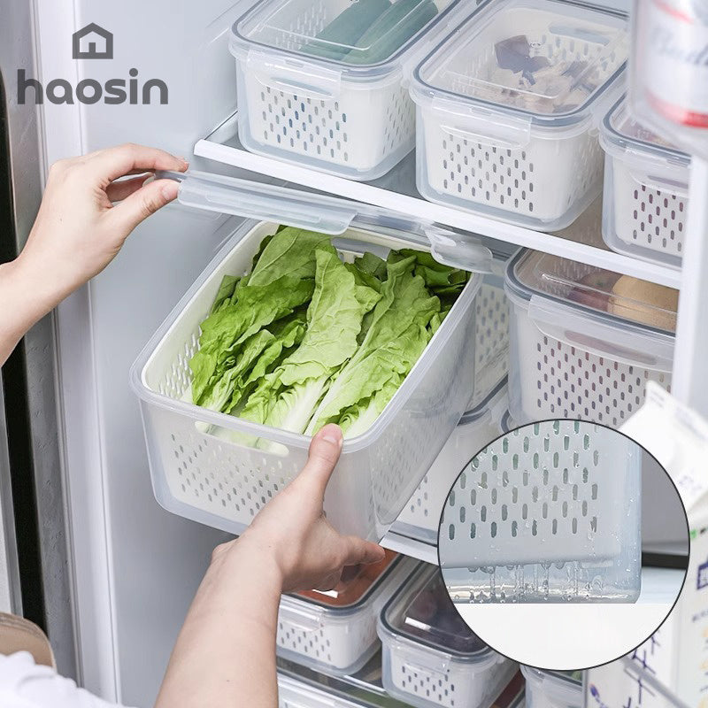Local Delivery BR | Shipping-Set of 3 Sizes-Drainage Basket for Refrigerator (Small+Medium+Large) with Adjustable Valve - Stackable, Portable for Snacks, Food Organizer, Christmas Party.