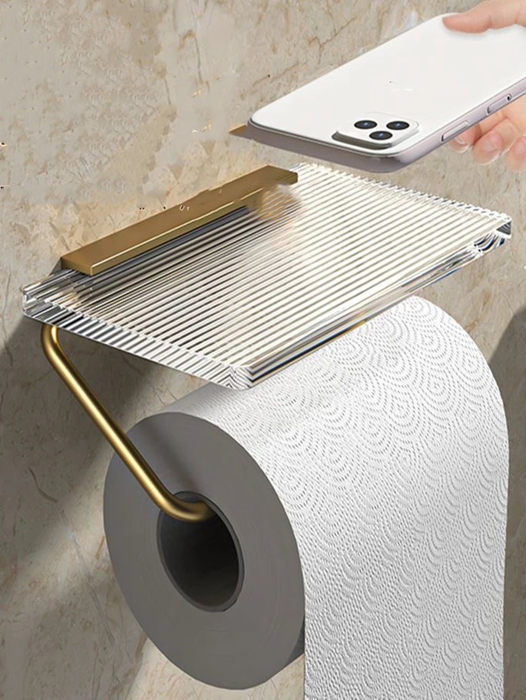 Suporte de Papel Higiênico com Prateleira