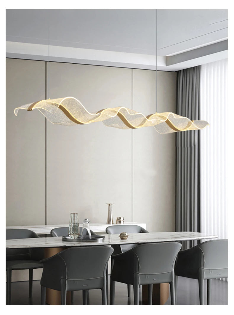 Lustre LED Ondulado Moderno