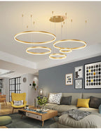 Lustre LED Anel Moderno para Sala e Jantar