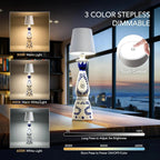 Lâmpada de Garrafa Sem Fio com Controle de Toque e Escurecimento