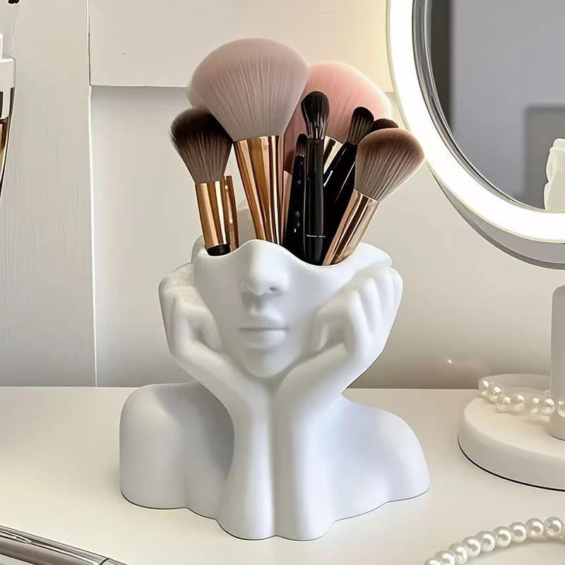Vaso Decorativo Corpo Humano para Maquiagem e Canetas