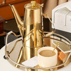 1 Peça Jarra de Água Fria em Aço Inoxidável Espessado, Estilo Europeu e Britânico, Chaleira Dourada para Chá Gelado e Café