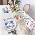 20 unidades de Guardanapos de Papel com Design de Flores e Pássaros Azuis, 33,02x33,02 cm, Toalhas Decorativas de 2 Folhas para Convidados para Casamento, Festa de Aniversário, Uso em Restaurante e Cafeteria para Halloween, Evento de Natal e Suprimentos para Festa Halloween&Natal