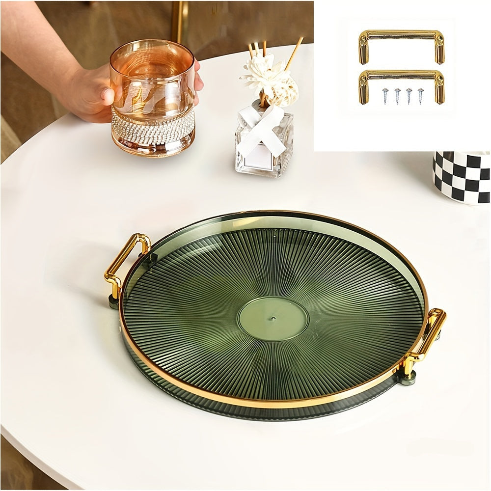 1pc Bandeja Moderna e Elegante com Alça - Prato de Servir Adequado para Escritório - Bandejas Portáteis para Sobremesas e Lanches