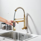 Torneira Gourmet de Parede em Aço Inox com Bica Dupla