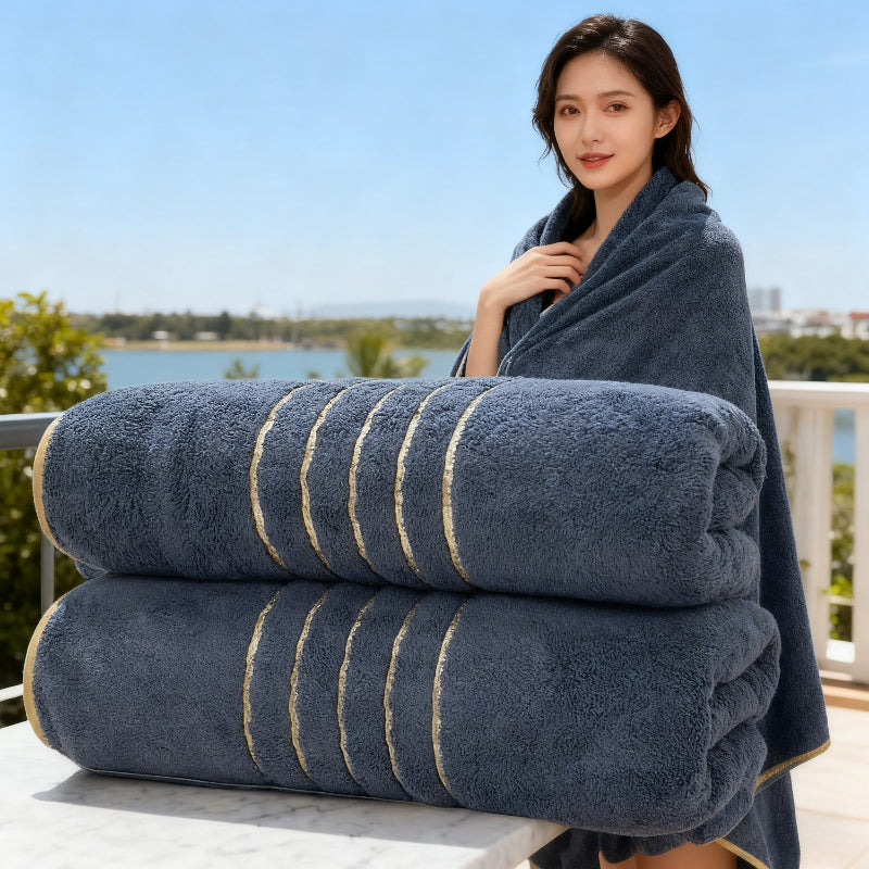 Conjunto de 3 Toalhas de Banho Premium Coral, Toalha de Cabelo Macia e Absorvente Espessada para Uso Doméstico, 70,0 x 140,0 cm, Adequado para Família, Casais, Hotéis & SPA, Fitness ao Ar Livre, Camping, Presente de Natal