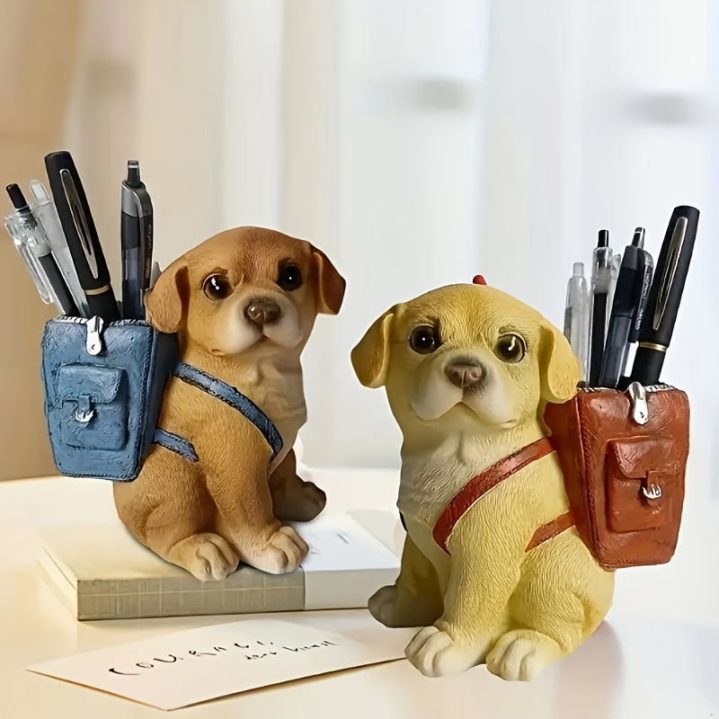 Porta-Canetas Cachorrinho com Mochila Decorativo