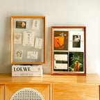 1 peça Moldura Flutuante 8,5x11, 8x10, 6x8, Moldura de Vidro Dupla Camada, Moldura de Madeira, Exibe Fotos de até 21,59x27,94 cm em Qualquer Tamanho, Montável na Parede ou de Apoio de Mesa, Madeira Natural