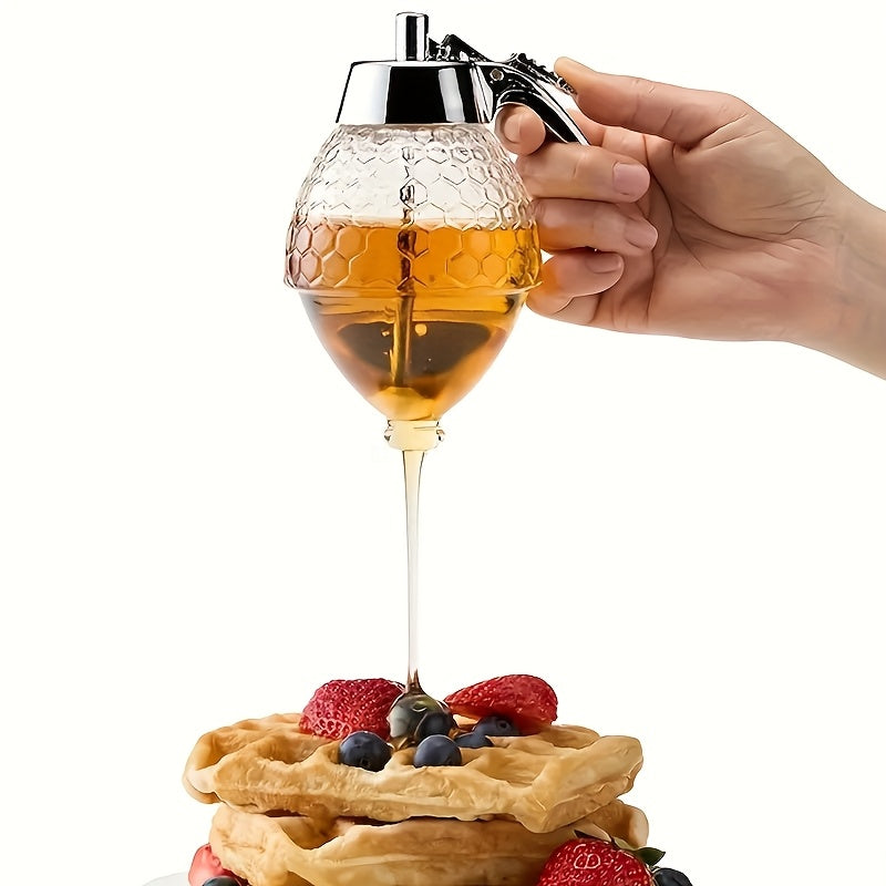 Honey Dispenser with a Stand - Suitable for Syrups, Sauces, And Condiments, - a Versatile Kitchen Tool for Olive Oil, Chocolate, And Sweetened Condensed Milk