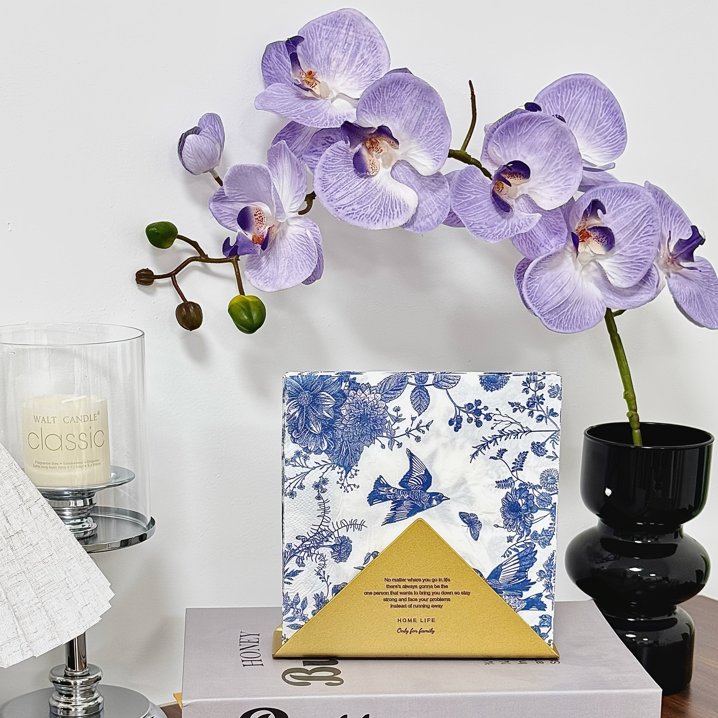 20 unidades de Guardanapos de Papel com Design de Flores e Pássaros Azuis, 33,02x33,02 cm, Toalhas Decorativas de 2 Folhas para Convidados para Casamento, Festa de Aniversário, Uso em Restaurante e Cafeteria para Halloween, Evento de Natal e Suprimentos para Festa Halloween&Natal