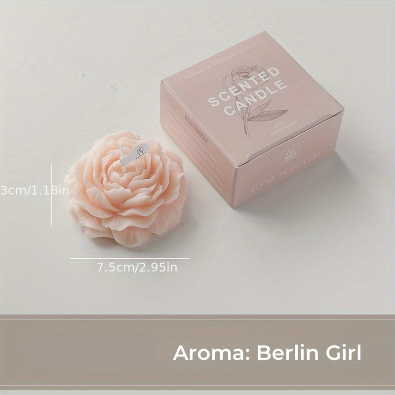 1 Vela Aromática de Flor de Peônia para Decoração Interna - Presente Perfeito para Festas, Casamentos, Aniversários e Datas Especiais (Disponível em Amarelo Limão) - Ideal para Inverno, Ano Novo, Natal e Halloween