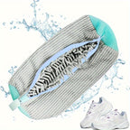 Saco de Lavagem para Sapatos na Máquina de Lavar, Fibra Macia com Envolvimento 360°, Zíper Durável e Reutilizável para Tênis e Sapatos