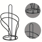 Elegant Golden Tissue Holder with Weighted Base - Freestanding Countertop Paper Towel Rack for Kitchen & Bathroom, Decorative Multi-Loop Design, Towel Holder for Bathroom