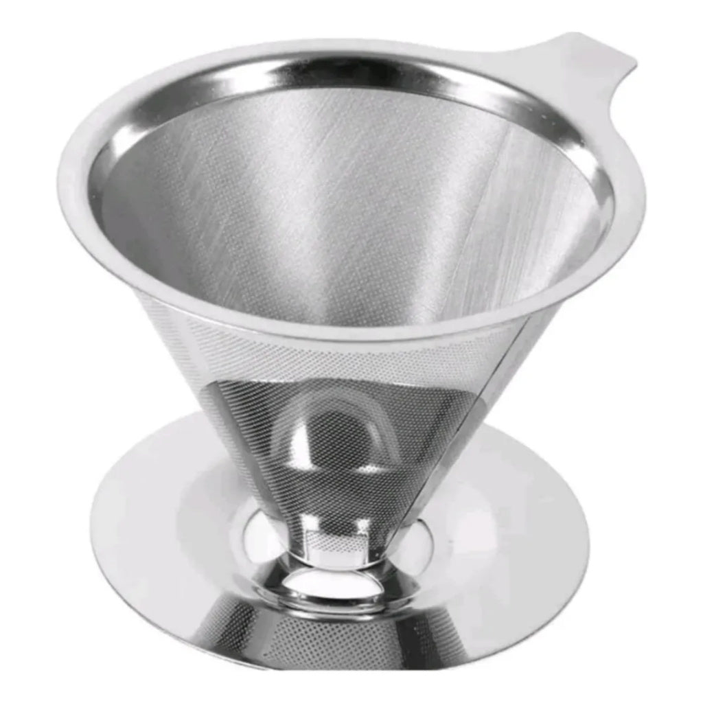 Filtro de Café Reutilizável em Inox Compatível com Suporte de Cone Padrão Lavável