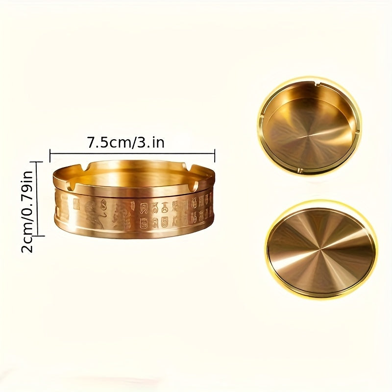 1 unid., Cinzeiro de Latão Puro para Sala de Estar Escritório, Estilo Moderno Tradicional de Alta Qualidade, Acessório Decorativo Metálico para Mesa de Café, Decoração para Casa ou Escritório, Presente para Festa do Dia da Independência e Temporada de Formatura Escolar