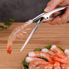 Uma Nova Ferramenta de Descascamento de Camarão em Aço Inoxidável, um Dispositivo Profissional para Limpar Camarões e Remover Intestinos, um Limpador de Casca de Marisco de Alta Qualidade, Pinças de Cozinha Criativas, Adequadas para Lagostas e Caranguejos, um Removedor de Intestinos de Lagosta