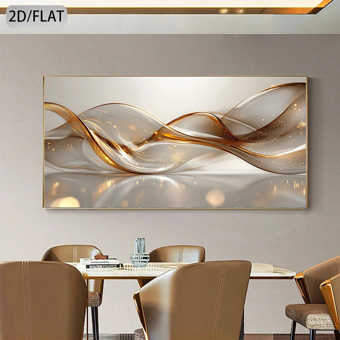 Arte de Parede Moderna com Linha Dourada